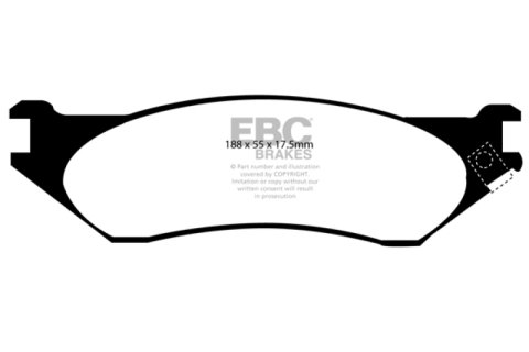 EBC 98-02 Dodge B150 B1500 Cargo 1500 Van 1/2 Ton Greenstuff Front Brake Pads thumbnail 3