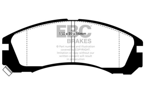 EBC 98-02 Dodge B150 B1500 Cargo 1500 Van 1/2 Ton Greenstuff Rear Brake Pads thumbnail 1