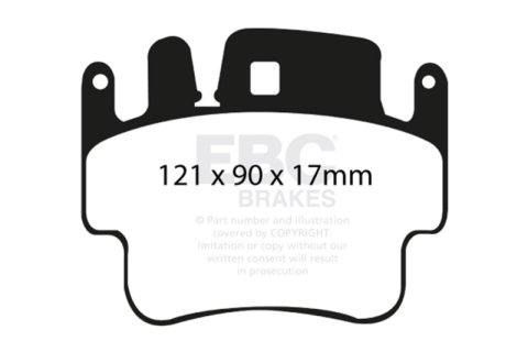 EBC 98-05 Porsche 911 996 3.4 Carrera 2 (Iron Rotor) Redstuff Frt Brake Pad (Check EBC Fit Guide) thumbnail 7