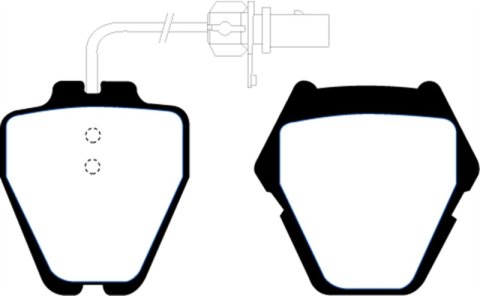 EBC 99-01 Audi A6 Quattro 2.7 Twin Turbo Sedan (8 Pad Set) Yellowstuff Front Brake Pads thumbnail 4