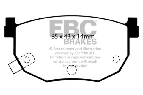 EBC 88-02 Nissan 240SX/Silvia S13/S14/S15 Yellowstuff Rear Brake Pads thumbnail 5