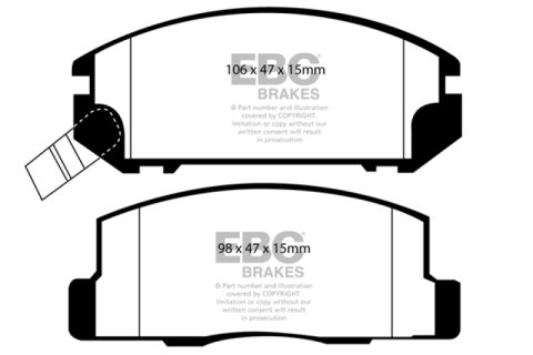 EBC 99-02 Toyota MR2 1.8 Redstuff Rear Brake Pads thumbnail 3