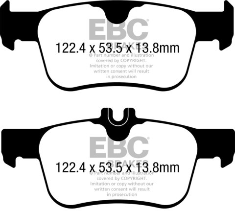 EBC 2017+ Honda Civic Turbo Type-R 2.0L Yellowstuff Rear Brake Pads thumbnail 1