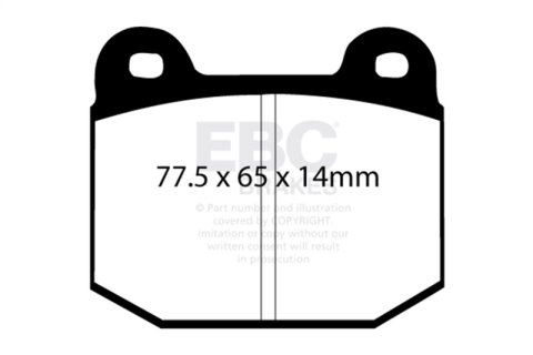EBC Racing 1996+ Lotus Elise (Series 1-3) RP-X Race Front Brake Pads thumbnail 1