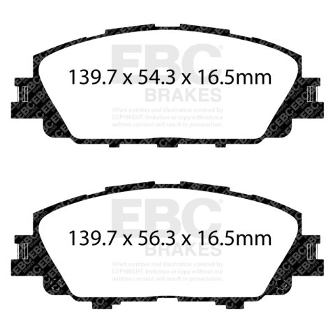 EBC 2019+ Toyota Corolla Hatchback Redstuff Front Brake Pads thumbnail 1