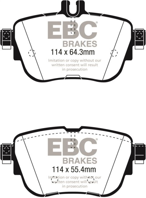 EBC 2017+ Mercedes-Benz E300 (W213) Yellowstuff Rear Brake Pads thumbnail 1