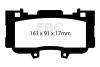 EBC Racing 2015 Ford Mustang 2.3L (6th Gen) RP-X Race Front Brake Pads thumbnail 3