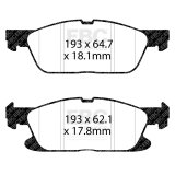 EBC 19+ Ford Edge ST 4WD 2.7TT w/o Performance Brake Package Redstuff Front Brake Pads thumbnail 1