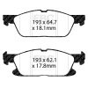 EBC 19+ Ford Edge ST 4WD 2.7TT w/o Performance Brake Package Redstuff Front Brake Pads thumbnail 8