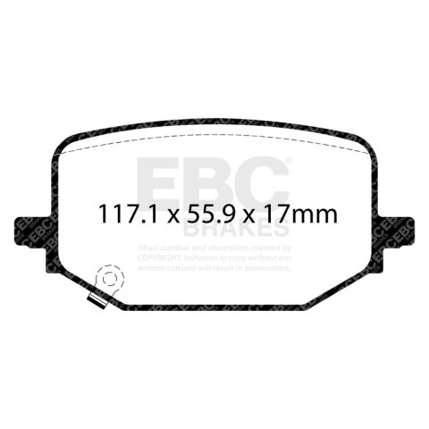 EBC 2019+ Ford Explorer ST 3.0TT Yellowstuff Rear Brake Pads thumbnail 7