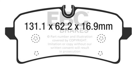 EBC 2015+ Audi RS7 4.0TT Bluestuff Rear Brake Pads thumbnail 8