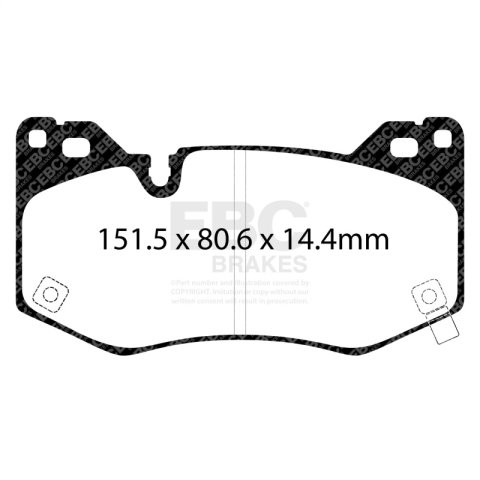 EBC 2020+ Cadillac CT4 Sport 2.0T Greenstuff Front Brake Pads thumbnail 2