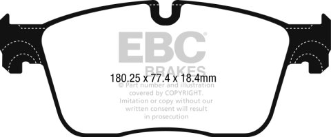 EBC 2020+ Jaguar I-Pace Electric Greenstuff Front Brake Pads thumbnail 2
