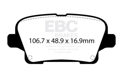 EBC 18-20 Buick Regal Sportback 3.6L Redstuff Rear Brake Pads thumbnail 1