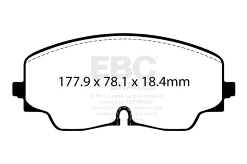 EBC 2022+ Audi S3 2.0T Yellowstuff Front Brake Pads thumbnail 7