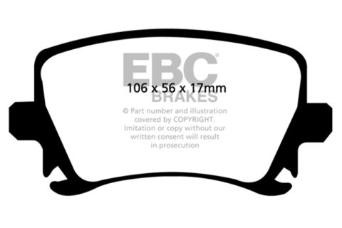 EBC Racing 12-14 Volkswagen Golf R (Mk6) RP-1 Race Rear Brake Pads thumbnail 1