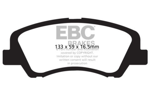 EBC 12+ Hyundai Accent 1.6 Greenstuff Front Brake Pads thumbnail 3