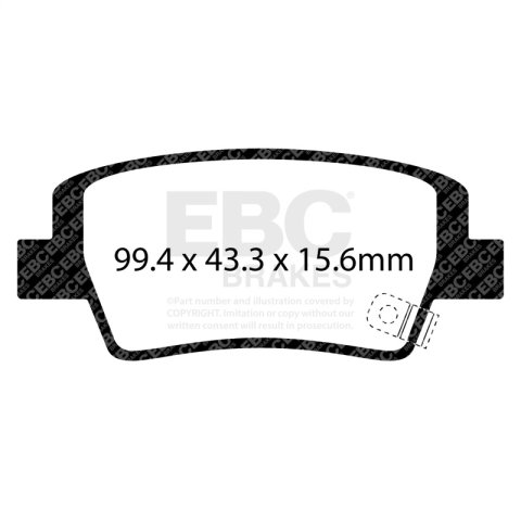 EBC 2021+ Hyundai Elantra N-Line 1.6T Rear Redstuff Brake Pads thumbnail 3