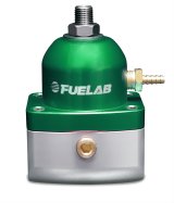 Fuelab 515 EFI Adjustable FPR Large Seat 25-90 PSI (2) -6AN In (1) -6AN Return - Green thumbnail 1