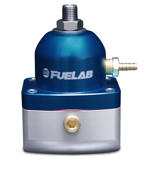 Fuelab 525 Carb Adjustable FPR In-Line Large Seat 1-3 PSI (1) -6AN In (1) -6AN Return - Blue