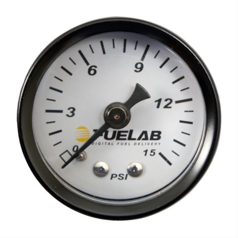 Fuelab 1.5in Carb Fuel Pressure Gauge - Range 0-15 PSI thumbnail 2