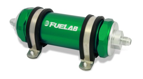 Fuelab 828 In-Line Fuel Filter Long -6AN In/Out 10 Micron Fabric - Green thumbnail 2