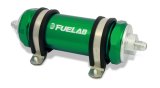 Fuelab 828 In-Line Fuel Filter Long -8AN In/Out 100 Micron Stainless - Green thumbnail 2