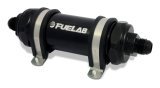 Fuelab 828 In-Line Fuel Filter Long -10AN In/Out 100 Micron Stainless - Black thumbnail 1