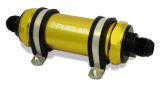 Fuelab 828 In-Line Fuel Filter Long -8AN In/Out 6 Micron Fiberglass - Gold thumbnail 2