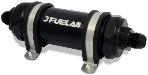 Fuelab 828 In-Line Fuel Filter Long -10AN In/Out 6 Micron Fiberglass - Black thumbnail 2
