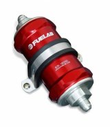 Fuelab 848 In-Line Fuel Filter Standard -8AN In/Out 100 Micron Stainless w/Check Valve - Red thumbnail 1