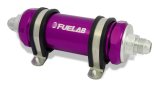 Fuelab 858 In-Line Fuel Filter Long -10AN In/Out 6 Micron Fiberglass w/Check Valve - Purple thumbnail 1