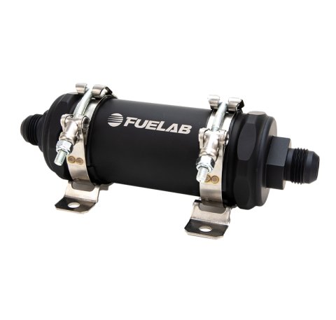 Fuelab PRO Series In-Line Fuel Filter (10gpm) -10AN In/-10AN Out 100 Micron Stainless - Matte Black thumbnail 2