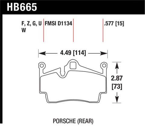 Hawk 2012-2015 Porsche Boxster DTC-60 Race Rear Brake Pads thumbnail 1