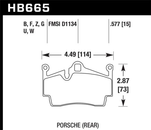 Hawk 2012-2015 Porsche Boxster DTC-60 Race Rear Brake Pads thumbnail 7
