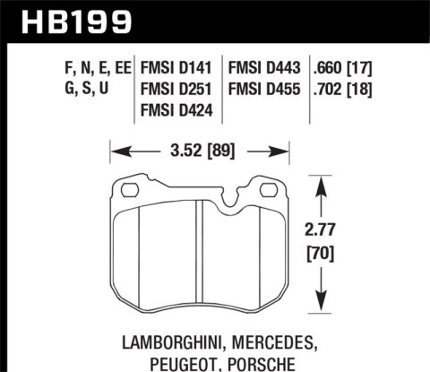 Hawk 80-92 Porsche 924 Turbo DTC-60 Race Brake Pads thumbnail 6