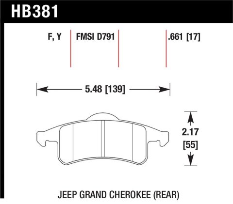 Hawk 99-04 Jeep Grand Cherokee LTS Street Rear Brake Pads thumbnail 1