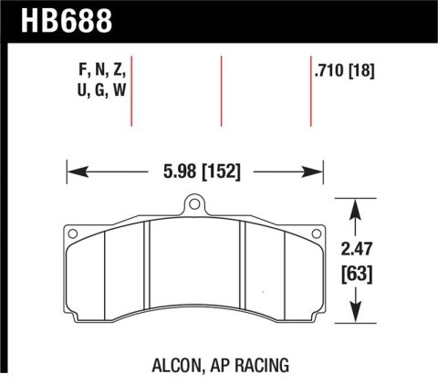 Hawk AP Racing / Stoptech / Alcon DTC-60 Race Brake Pads thumbnail 1