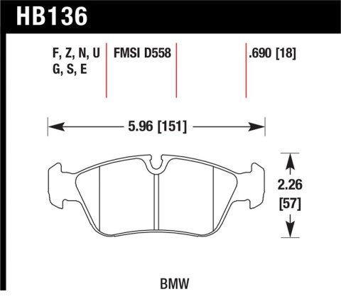 Hawk 01-06 BMW 325CI L6-2.5L DTC-70 Race Front Brake Pads thumbnail 1