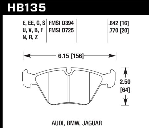 Hawk 1997 BMW E36 M3 Blue 9012 Race Front Brake Pads thumbnail 5