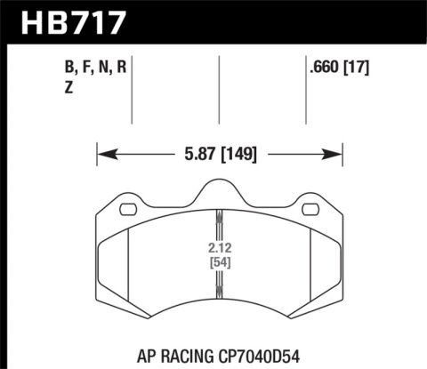 Hawk AP Racing CP7040D54 HPS 5.0 Brake Pads thumbnail 2