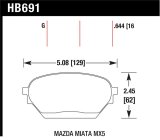 Hawk 06-14 Mazda MX-5 DTC-60 Race Front Brake Pads thumbnail 1