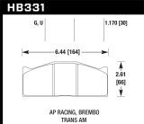 Hawk DTC-80 AP Racing/Brembo 30mm Race Brake Pads thumbnail 4