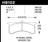 Hawk DTC-80 AP Racing 6/Sierra/JFZ/Wilwood 20mm Race Brake Pads thumbnail 5