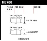 Hawk 06-07 Subaru WRX Blue 9012 Front Race Pads thumbnail 1