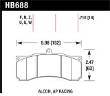 Hawk AP Racing/Alcon Performance Ceramic Racing Front Brake Pads w/0.710in Thickness thumbnail 1