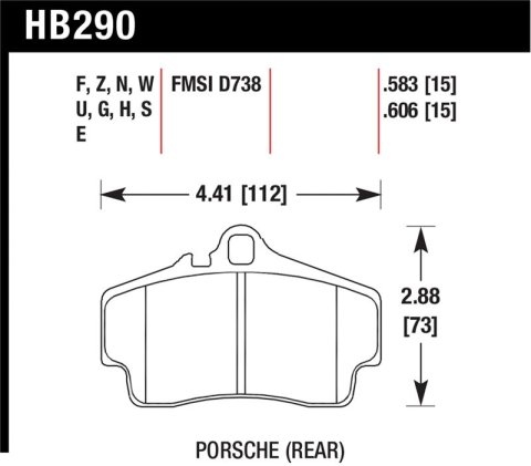 Hawk 98-10 Porsche 911 / 06-12 Porsche Cayman S Blue 9012 Race Rear Brake Pads thumbnail 1