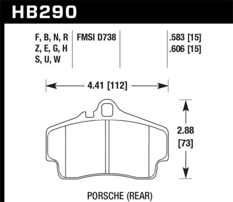 Hawk 98-10 Porsche 911 / 06-12 Porsche Cayman S Blue 9012 Race Rear Brake Pads thumbnail 5