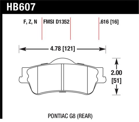 Hawk 08-09 Pontiac G8 3.6 Base/6.0 HPS Street Rear Brake Pads thumbnail 1