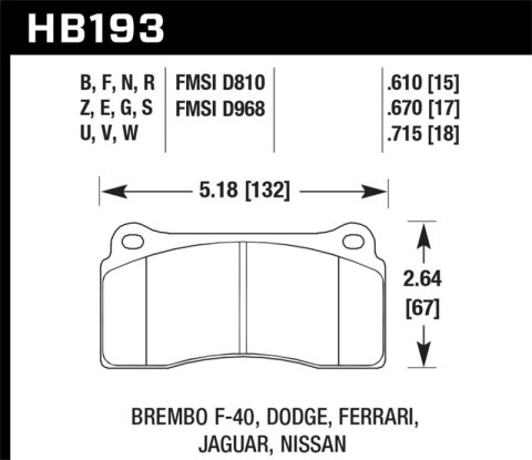 Hawk 09-11 Nissan GT-R Performance Ceramic Street Rear Brake Pads thumbnail 7